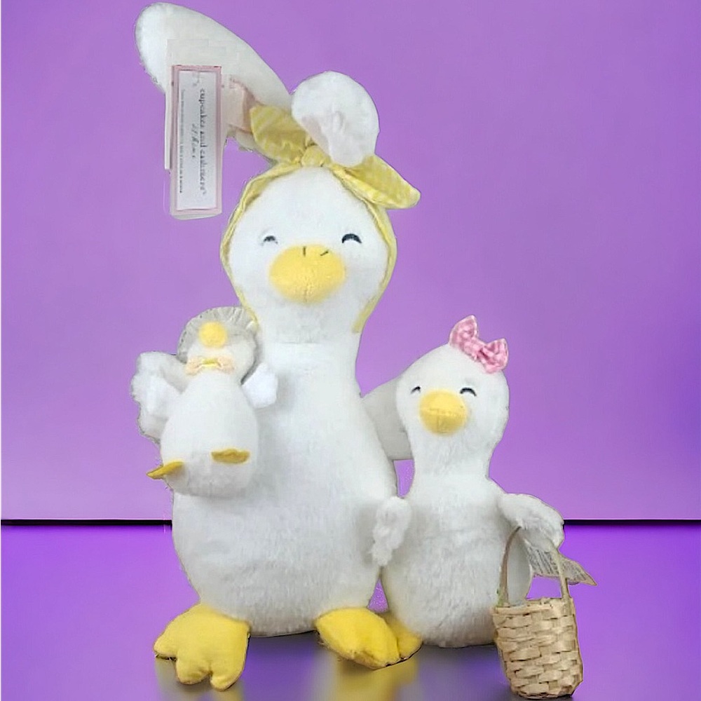Cupcakes and Cashmere Plush Duck Bunny Family Decor